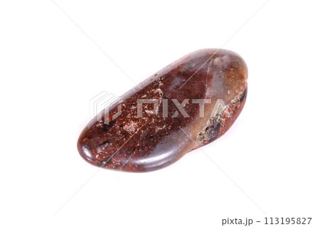 Macro mineral stone jasper on a white background 113195827