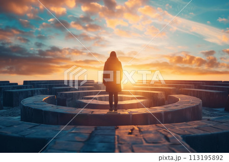 Labyrinth Sunset Solitude Labyrinth Sunset Solitude 113195892