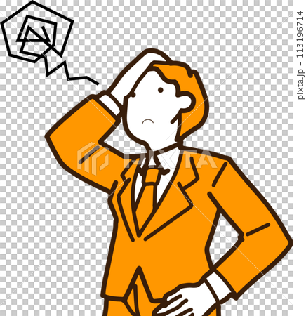 Illustration of a businessman who is in trouble after failing Illustration of a businessman who is in trouble after failing 113196714