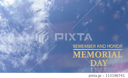 The gold text on Usa flag for memorial day concept 3d rendering. The gold text on Usa flag for memorial day concept 3d rendering. 113196741