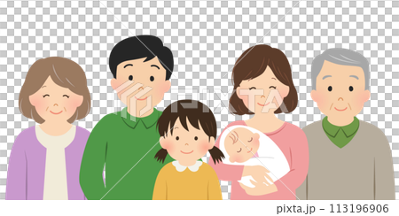 Family vector illustration three generations 113196906
