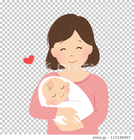 Vector illustration of a mother holding a baby Vector illustration of a mother holding a baby 113196907