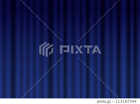 青いカーテン 青い幕 青いカーテン 青い幕 113197344