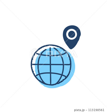 地球とマップピン 地球とマップピン 113198561