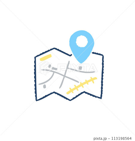地図とピンマーク 地図とピンマーク 113198564