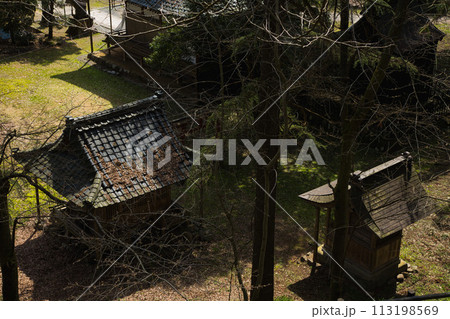 さくらの開花を待つ大野城 113198569