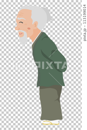 Edo period townsman, elderly man 113199014