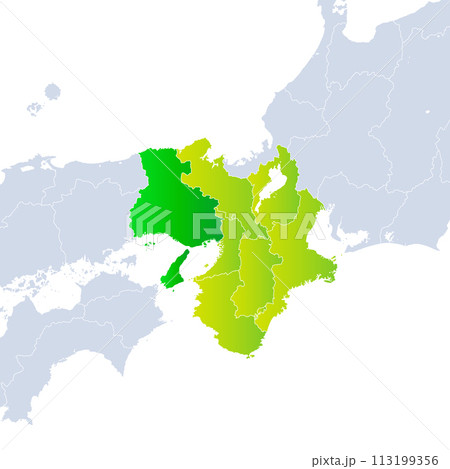 兵庫県地図と近畿地方 113199356