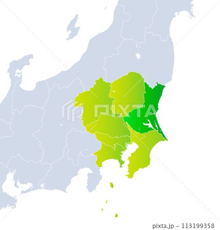 茨城県地図と関東地方 113199358