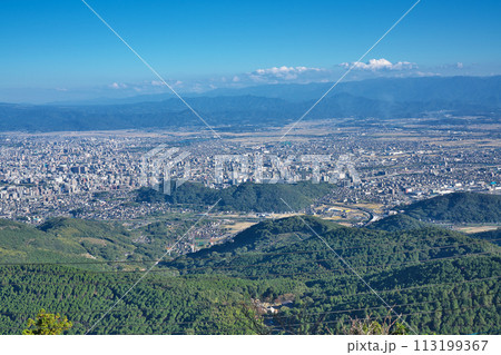 金峰山 山頂展望台からの風景】 熊本県熊本市西区河内町岳の写真素材