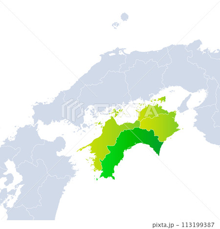 高知県地図と四国地方 高知県地図と四国地方 113199387