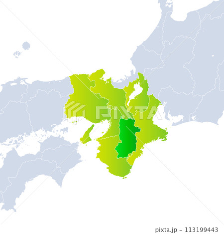奈良県地図と近畿地方 113199443