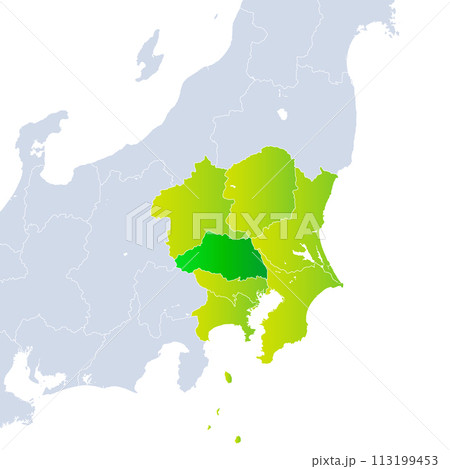 埼玉県地図と関東地方 113199453