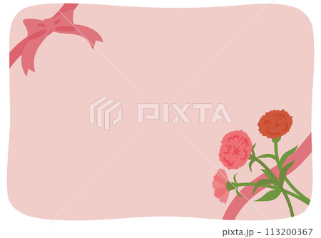 母の日のカーネーションのフレーム 113200367