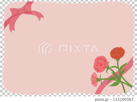 母の日のカーネーションのフレーム 113200367