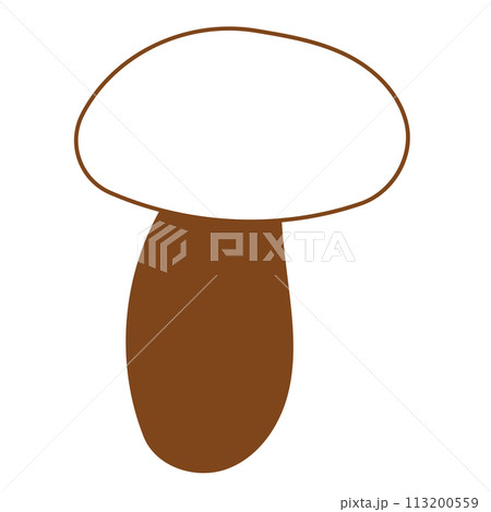 mushroom autumn forest colored line doodle element 113200559