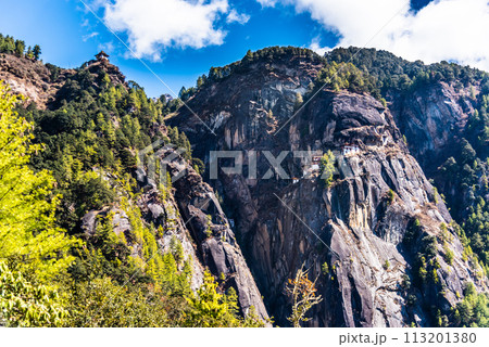 Taktshang Goemba, Tiger's Nest Monastery in Bhutan, View from afar. 113201380