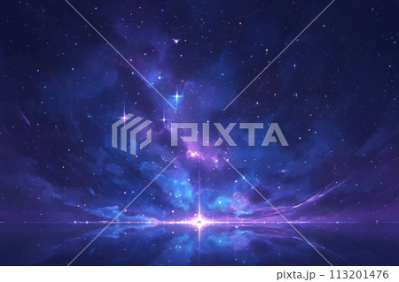 宇宙の静寂に咲く星々の輝き：幻夜を彩る光のアンサンブル AI生成 6 113201476