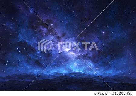 宇宙の静寂に咲く星々の輝き：幻夜を彩る光のアンサンブル AI生成 19 113201489