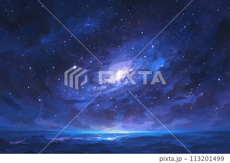 宇宙の静寂に咲く星々の輝き：幻夜を彩る光のアンサンブル AI生成 29 113201499