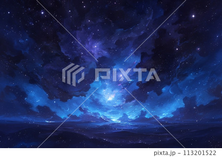 宇宙の静寂に咲く星々の輝き：幻夜を彩る光のアンサンブル AI生成 51 113201522