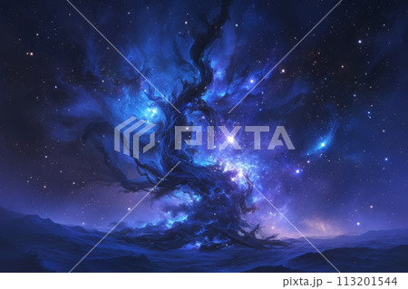 宇宙の静寂に咲く星々の輝き：幻夜を彩る光のアンサンブル AI生成 69 113201544