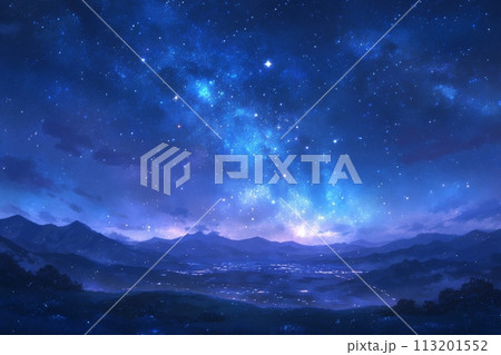 宇宙の静寂に咲く星々の輝き：幻夜を彩る光のアンサンブル AI生成 77 113201552