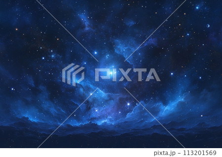 宇宙の静寂に咲く星々の輝き：幻夜を彩る光のアンサンブル AI生成 93 113201569