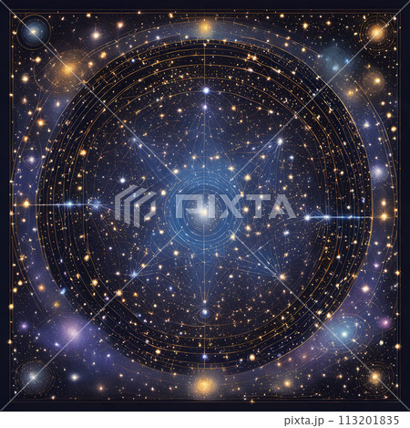 A sacred geometry star map. 113201835