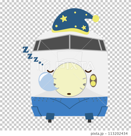 寝ている0系新幹線のイラスト 寝ている0系新幹線のイラスト 113202434