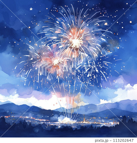 ぷうあさま専用 （原画）夜空に咲く花 ほか　5点おまとめ 夜空を照らす浅川の花火大会の無料の写真素材 - ID.89760｜フリー素材