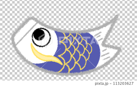 Crayon illustration of carp streamer 113203627