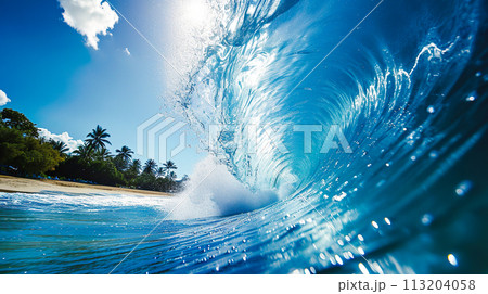 南の国のビッグウェーブのイメージ風景 113204058