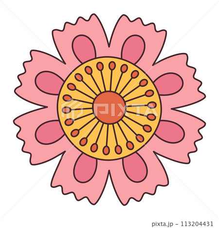 Pink flower. Floral design element. Pink flower. Floral design element. 113204431
