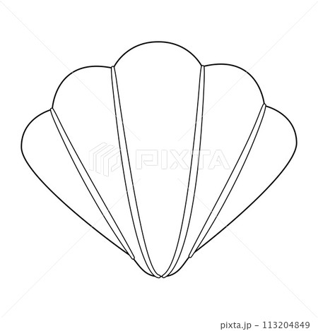 Seashell. Black and white outline. Art therapy Coloring page Seashell. Black and white outline. Art therapy Coloring page 113204849
