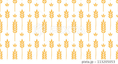 Wheat brush texture seamless pattern background. Hand drawn crayon brush abstract floral wheat seamless pattern. Floral abstract grunge hand drawn print background. Vector Wheat brush texture seamless pattern background. Hand drawn crayon brush abstract floral wheat seamless pattern. Floral abstract grunge hand drawn print background. Vector 113205053
