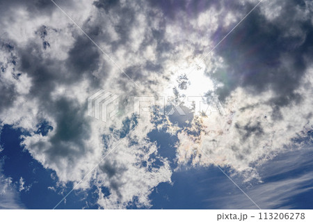 太陽の光を浴びる高層雲 太陽の光を浴びる高層雲 113206278