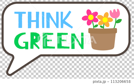 World Earth Day Cute Hand Drawn think green speech bubble 113206658