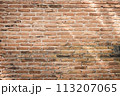 Detail of a brown brick wall texture and background with copy space 113207065