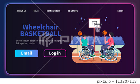 disabled men couple in wheelchairs play basketball people with disabilities physical activity rehabilitation concept 113207115