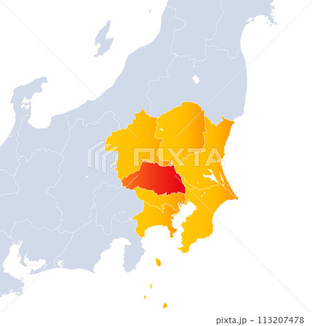 埼玉県地図と関東地方 埼玉県地図と関東地方 113207478
