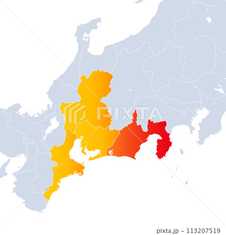 静岡県地図と東海地方 静岡県地図と東海地方 113207519