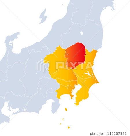 栃木県地図と関東地方 113207521