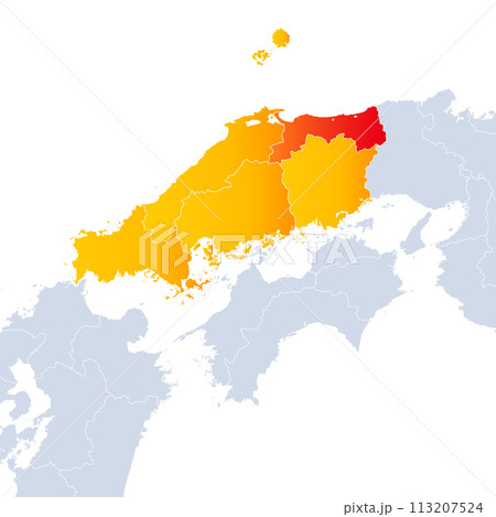 鳥取県地図と中国地方 113207524