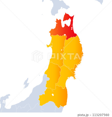 青森県地図と東北地方 113207560