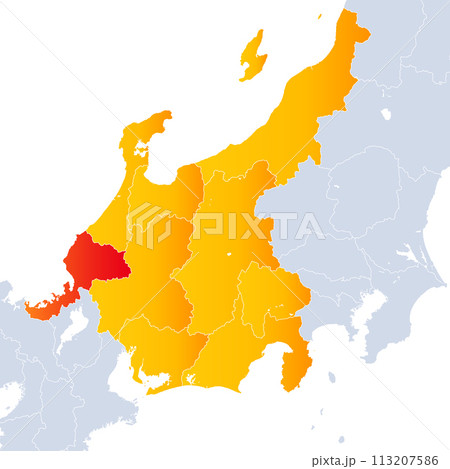 福井県地図と中部地方 113207586