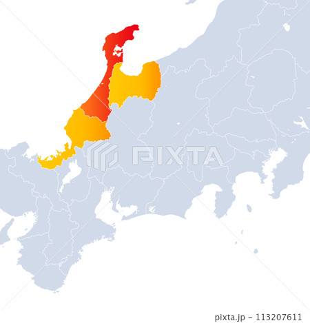 石川県地図と北陸地方 113207611