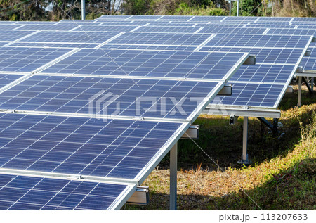 汚れが目立ってきた太陽光パネル 113207633
