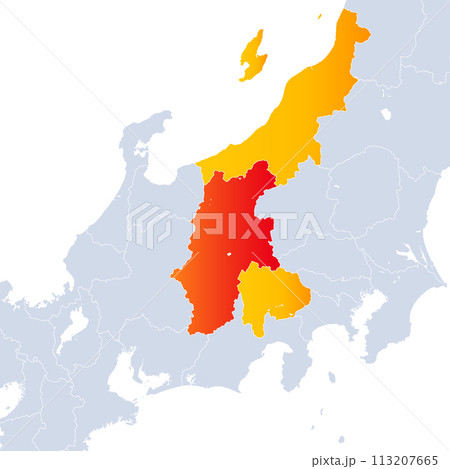 長野県地図と甲信越地方 113207665