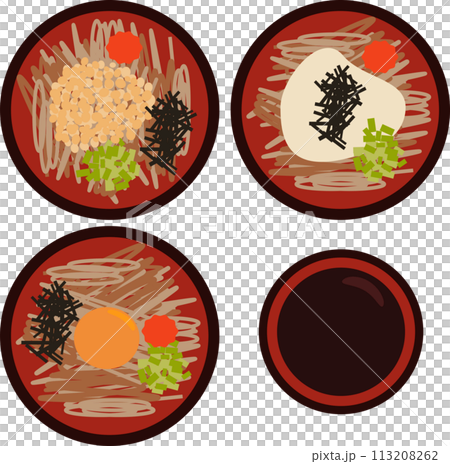 島根県の郷土料理の蕎麦のイメージ素材セット 113208262